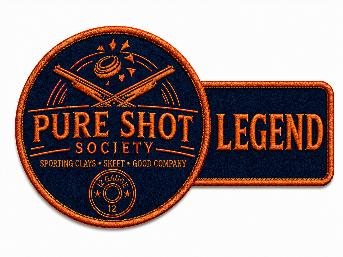 Orange and navy Legend Pure Shot Society achievement badge