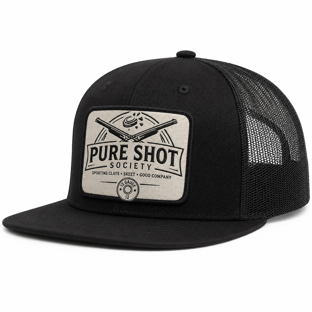 Pure Shot Society rectangular patch hat